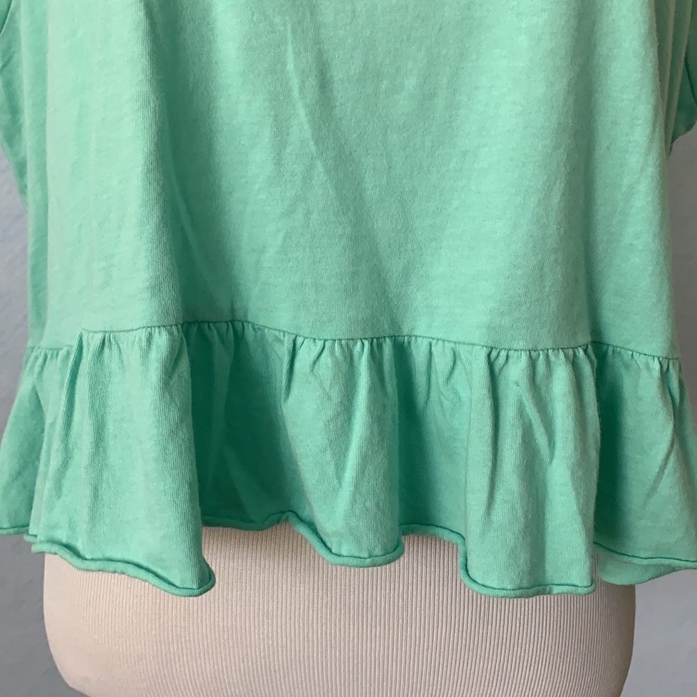 Mint Bottom Ruffled Crop Tank - Picture 8 of 9